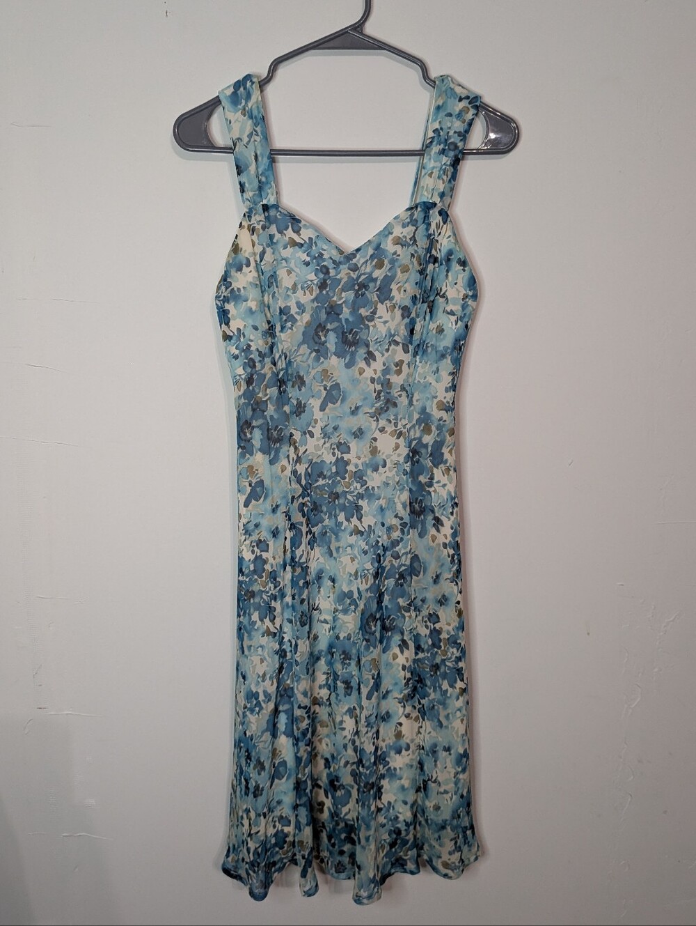 connected apparel Light Blue Floral Midi Dress